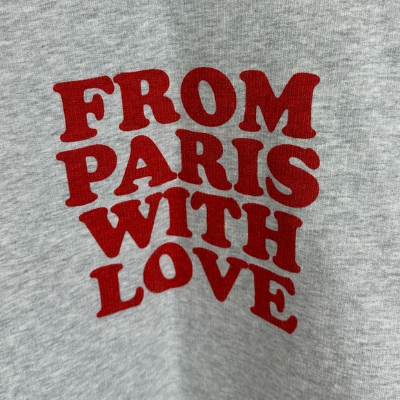 AMI PARIS “From Paris with Love” Women’s XL Heather Grey Crewneck - Picture 3 of 13